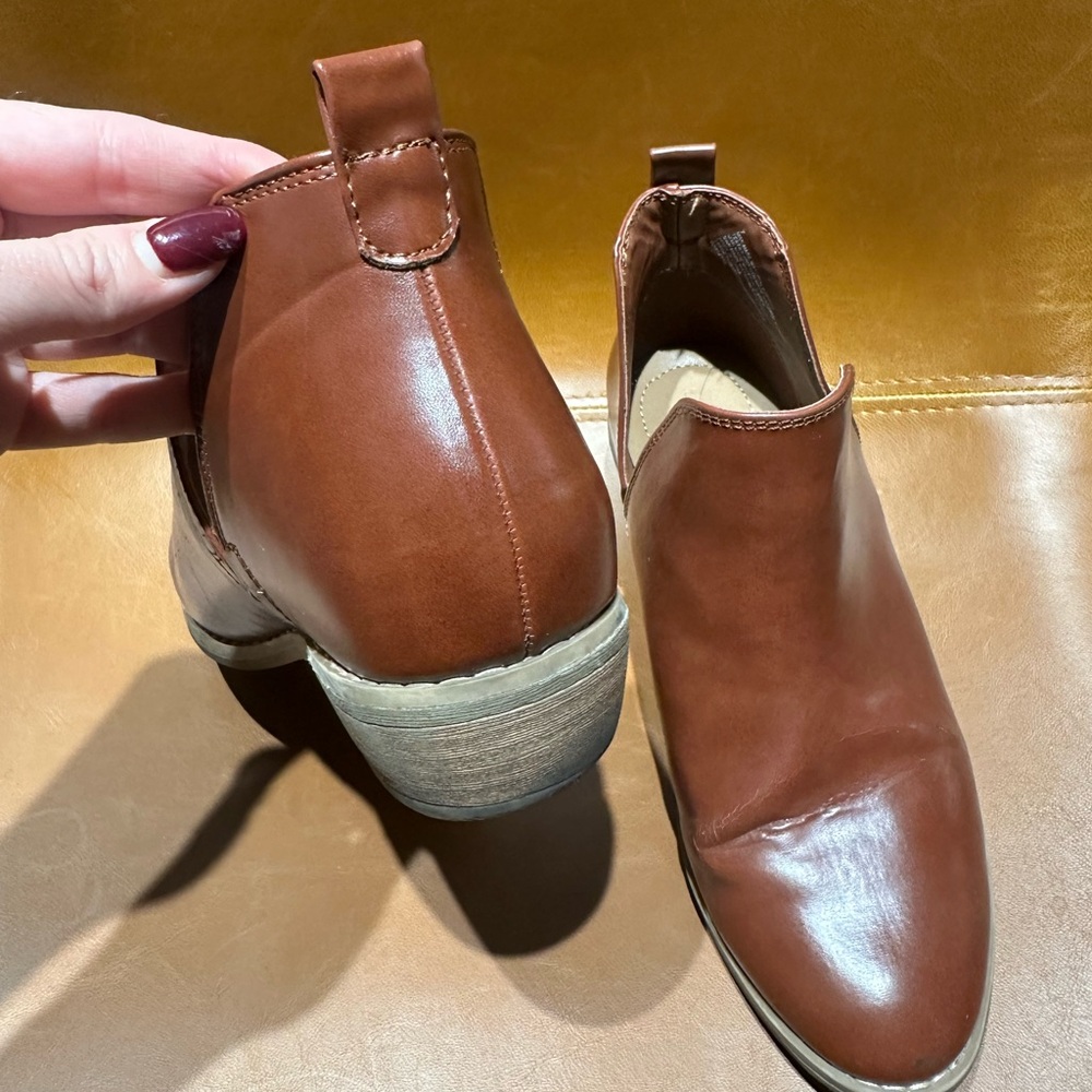 Universal Thread Dark Cognac Booties - image 7